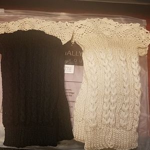 Accessories - 2 pair tan and black boot cuffs Accessories - 2 pair tan and black boot cuffs